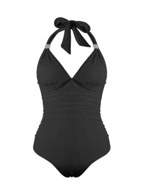 buy beautikini women s one piece swimsuits v neck halter bathing suit sexy ruched tummy control