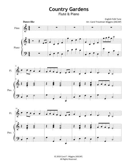 Country Gardens Flute Piano Sheet Music Pdf Download