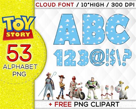 Toy Story Alphabet Toy Story Clipart Toy Story Font Toy Etsy