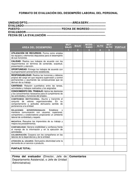 Formato De Evaluacion Evaluacion Rubrica De Evaluacion Ficha De