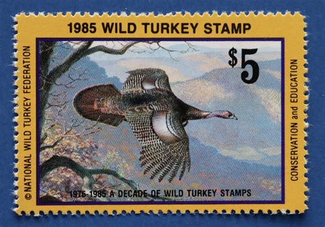 u s nwtf10 1985 national wild turkey federation wild turkey stamp great lakes stamps and coins