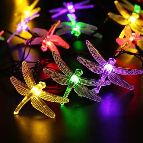 4.5 out of 5 stars. Icicle Dragonfly Solar String Lights, 16ft 20 LED 8 Modes ...