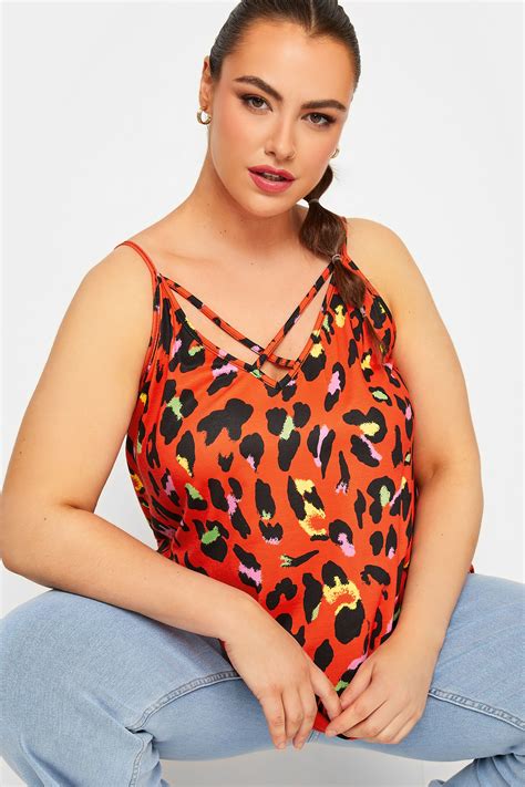 Limited Collection Plus Size Red Leopard Print Strappy Cami Top Yours