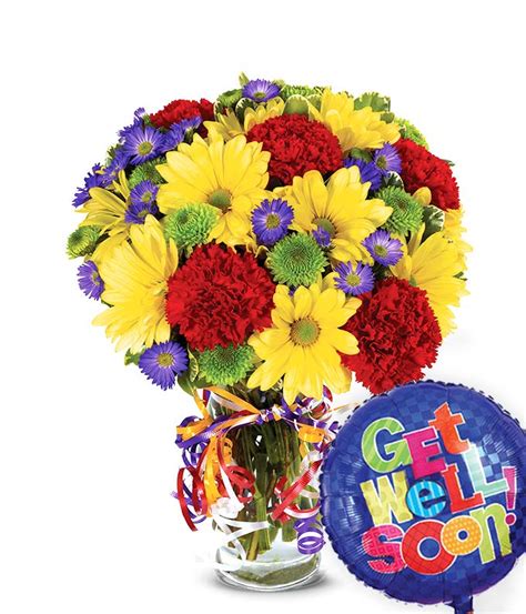 Best Wishes Bouquet With Get Well Balloon At From You Flowers
