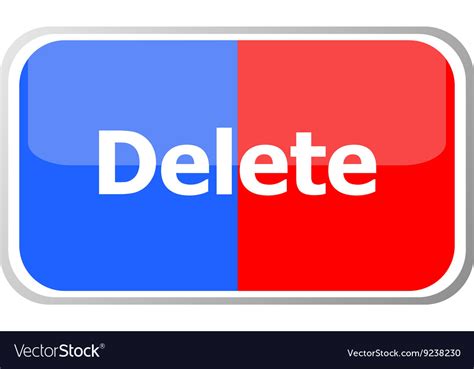 Delete Word On Web Button Icon Isolated Royalty Free Vector