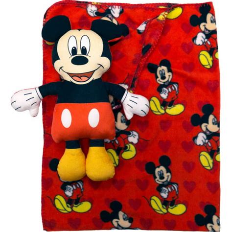 Disney Mickey Mouse Character Pillow And Throw Set