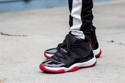 The red bottoms help secure that. Air Jordan 11 Bred (CDP) On Feet Video Sneaker Review