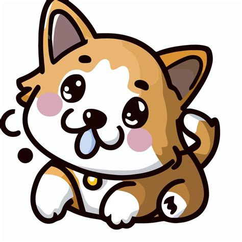 Schattig Hond Illustratie Hond Kawaii Chibi Vector Tekening Stijl Hond
