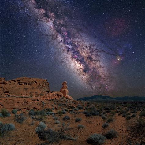 Milky Way Over Valley Of Fire Photograph By Tony And Daphne Hallas