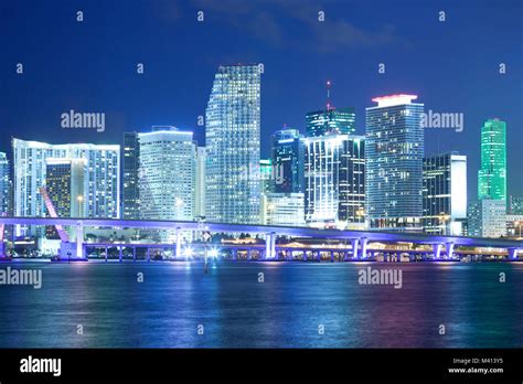 Downtown Skyline Miami Florida Usa Stock Photo Alamy