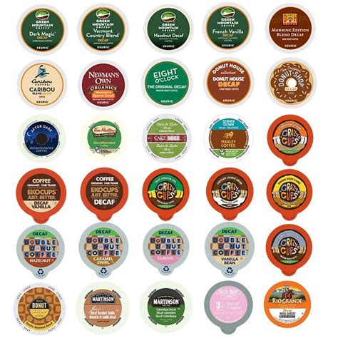 Decaf Coffee Pods Variety Pack Sampler Assorted Unflavored Flavored
