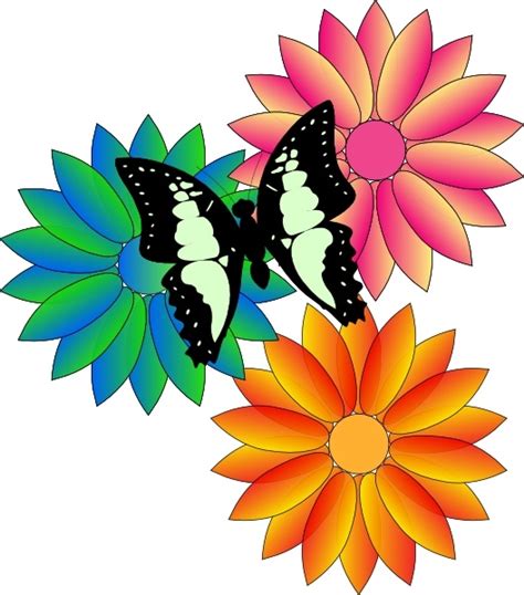Butterfly And Flowers Clip Art Vectors Graphic Art Designs In Editable