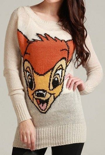 Beige Long Sleeve Deer Print Pullovers Sweater I Really Like The