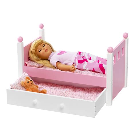 for american girl doll single bed and trundle fits 46cm inch dolls furniture sh ebay
