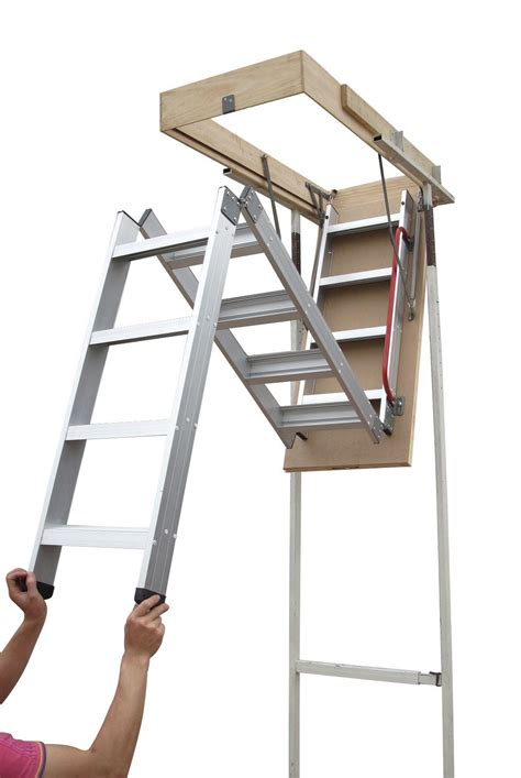 Deluxe Aluminium Attic Loft Ladder 2700mm To 3050mm Stair Ladder