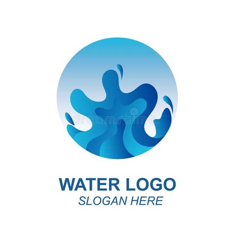 Water Splash And Waves Logo Design Blue Gradient Colored Water Logo