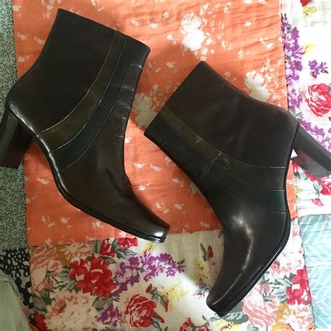 Liz Claiborne Leather Booties Olive Forest Green Depop