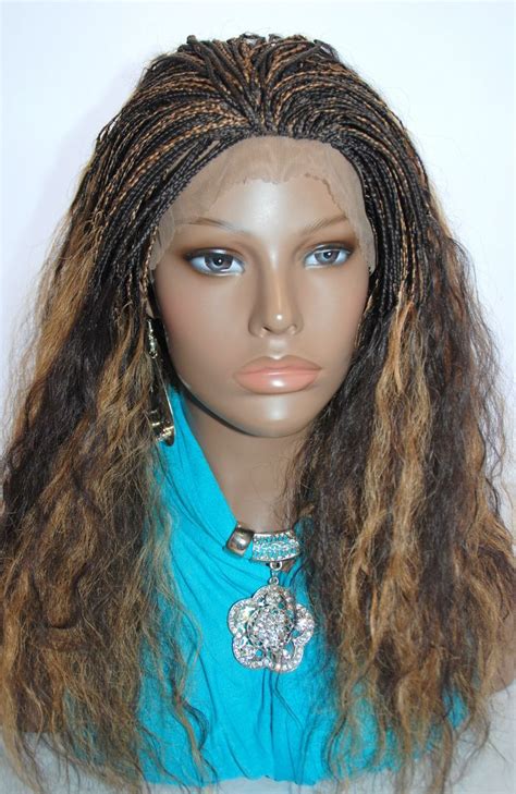 Braided Lace Front Wig Micro Braids Color 427 In 17 Inches Braided Lace Front Wigs Lace