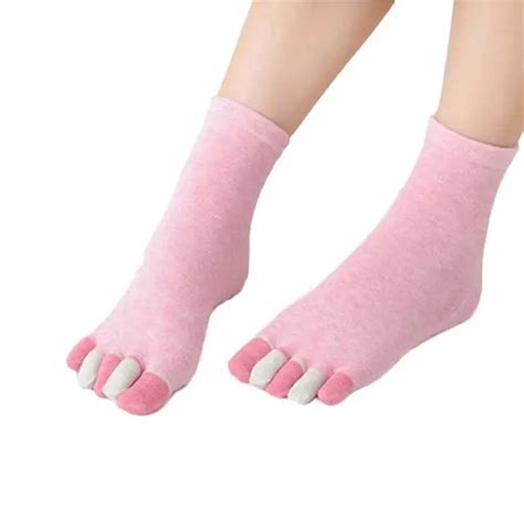 Muqgew Five Finger Toe Sock Cotton Socks With Toes Socks Non Slip Massage Toe Socks Full Grip