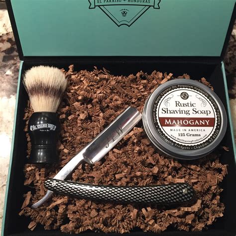 Straight Razor Kit Gift Box Shaving Brush Shave Soap Best Groomsmen Gift Gift For Him Gr