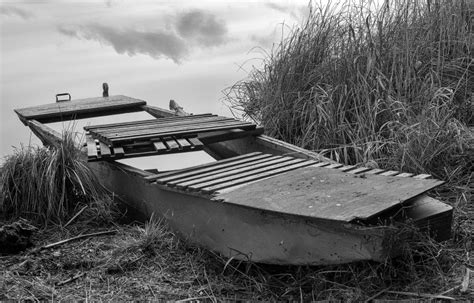 Old Wooden Punt On The Bank Of The Pond Copyright Free Photo By M
