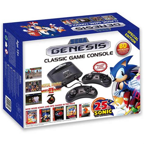 Sega Genesis Classic Game Console 80 Built In Games With 2 Wired