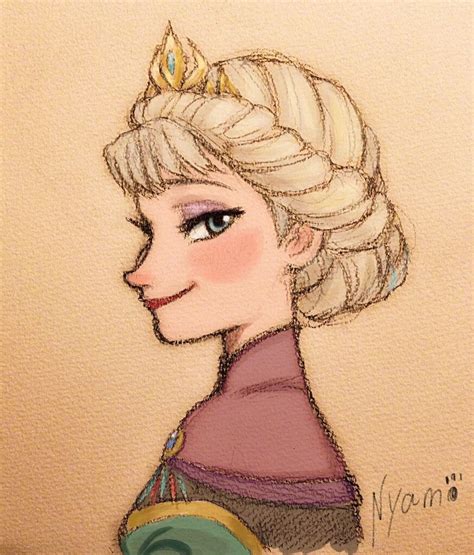 A Very Nice Drawing Of Elsa Disney Princess Sketches Disney Princess