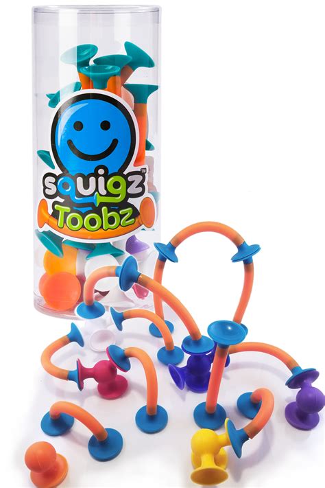 Squigz Toobz By Fat Brain Toys 18 Piece Set With Classic Squigz And