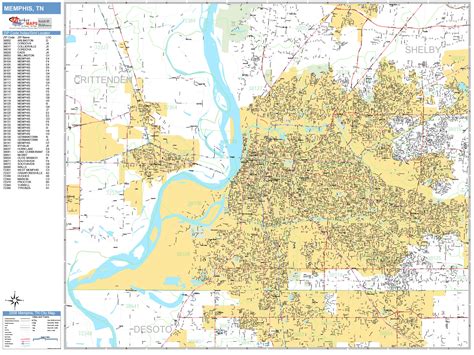 Memphis Tennessee Wall Map (Basic Style) by MarketMAPS - MapSales