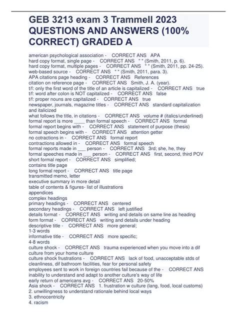GEB 3213 exam 3 Trammell 2023 QUESTIONS AND ANSWERS (100% CORRECT