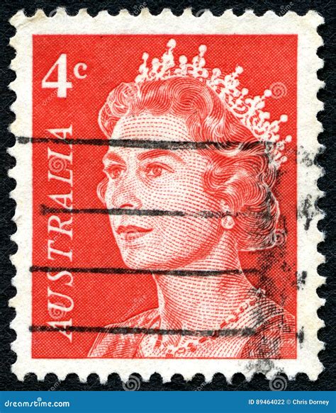 sello australiano de la reina elizabeth ii fotografía editorial imagen de postal franqueo