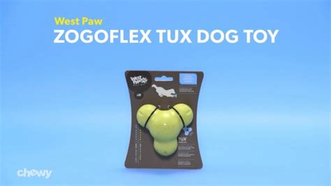 West Paw Zogoflex Large Tux Tough Treat Dispensing Dog Chew Toy Aqua