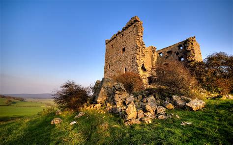 Wallpaper Landscape Rock Building Ruin Field Castle Tower