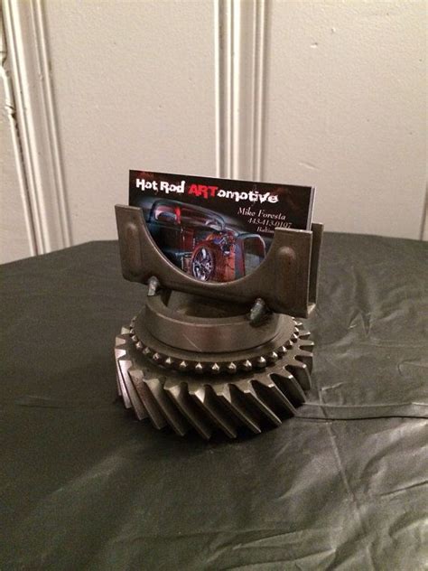 Business cards are the most traditional method of sharing information in the corporate world. Custom hot rod business card holder made from by ...