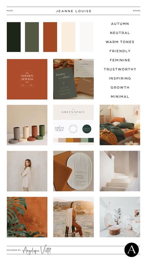 Brand Mood Board With Neutral And Warm Tones Branding Mood Board