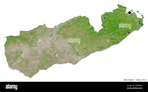 Shape Of Mtwara Region Of Tanzania With Its Capital Isolated On White