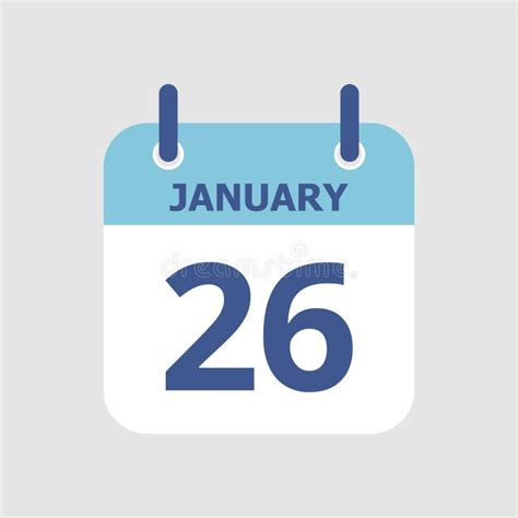 Calendar 26th Of January Stock Vector Illustration Of Deadline 134595767