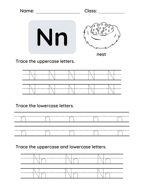 Free Tracing Letter N Printable Pdf Trace The Letter N