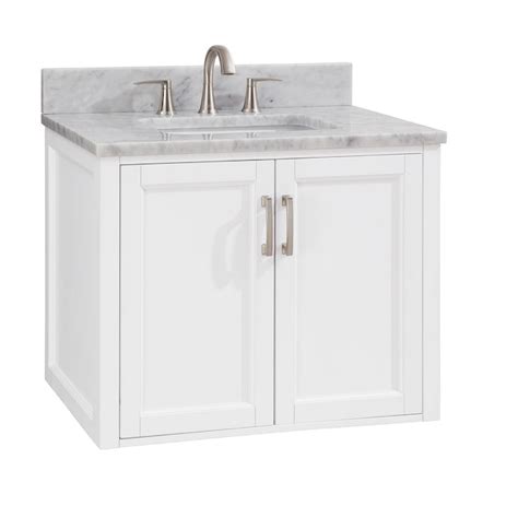 Allen Roth Floating 30 In White Undermount Single Sink Floating