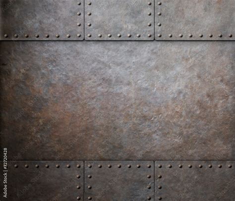 Rust Steel Metal Texture With Rivets As Steam Punk Background Stock
