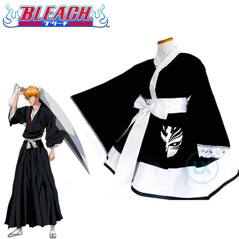 Anime Bleach Cosplay Costume Bleach Kurosaki Ichigo Lolita Kimono Dress