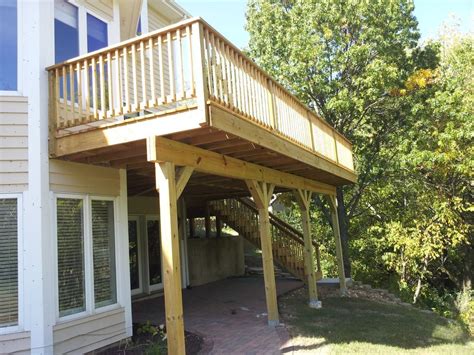 Outdoordeckplansfortwostoryhouses Raised Deck With