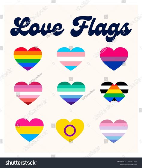 Lgbtq Sexual Identity Pride Flags Collection Stock Vector Royalty Free