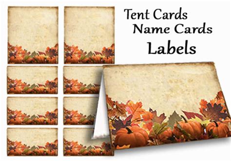 Thanksgiving Name Tags Fall Place Cards Thanksgiving Table Etsy
