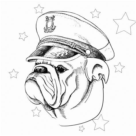 French bulldog black and white hand drawn cartoon portrait vector. Bulldog Coloring Pages Printable - Idalias Salon