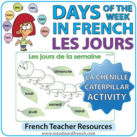 French Days Of The Week Caterpillar Activity La Chenille Woodward