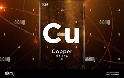 Copper Cu Symbol Chemical Element Of The Periodic Table 3d Animation