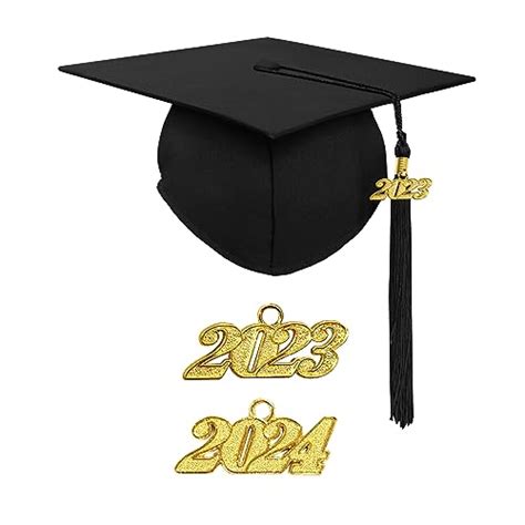 Herrenbek Matte Adult Graduation Cap With 2023and2024 Tassel Unisex