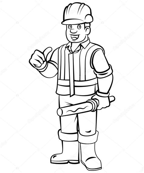 Construction Worker On White Background Stock Vector By