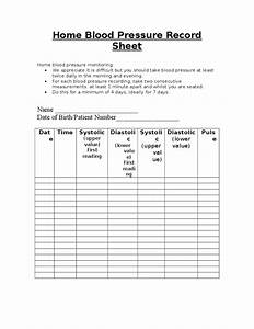 Home Blood Pressure Record Sheet Free Download